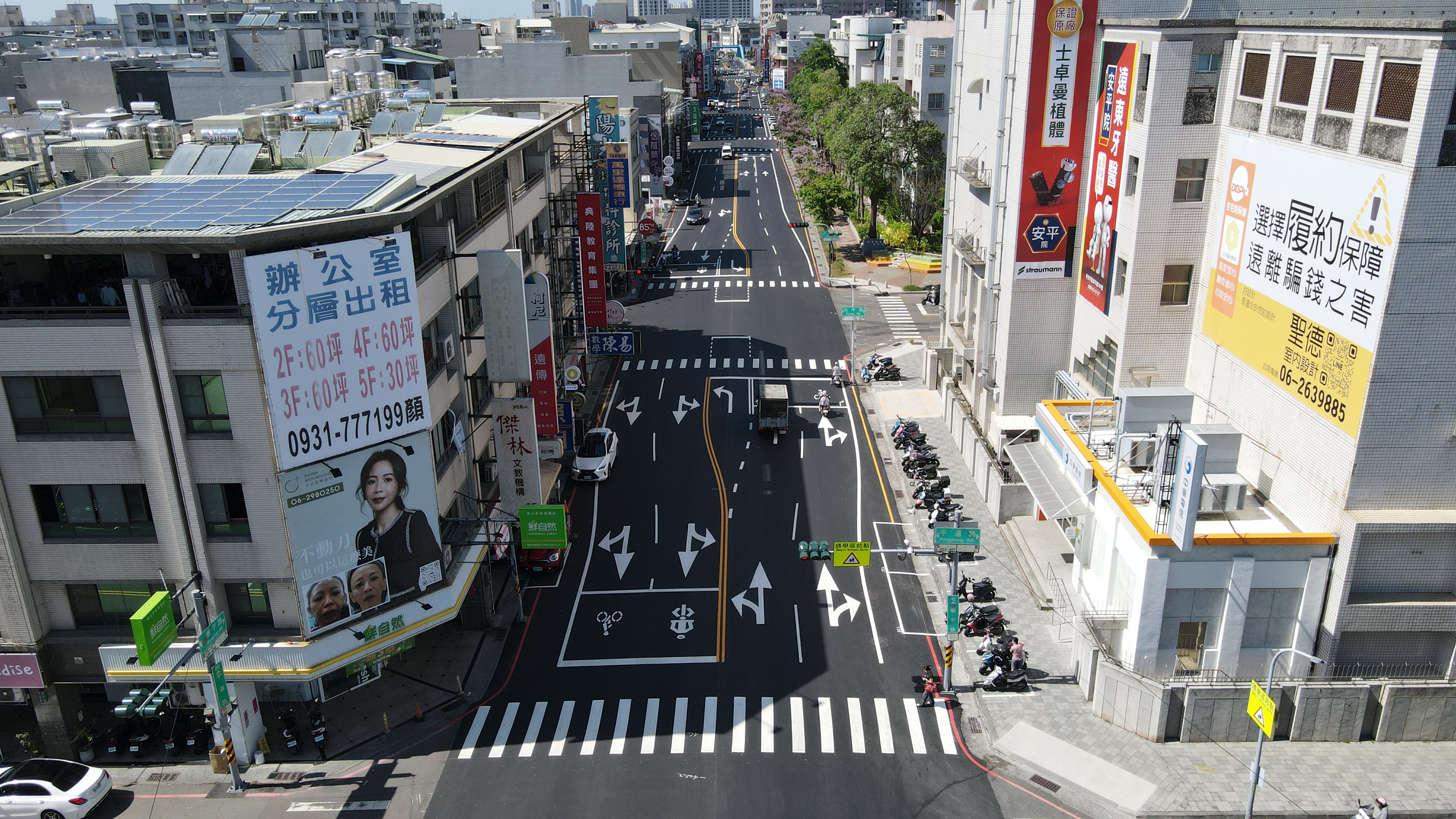 ▲華平路路平及3處左轉車道工程。（圖／台南市工務局提供）