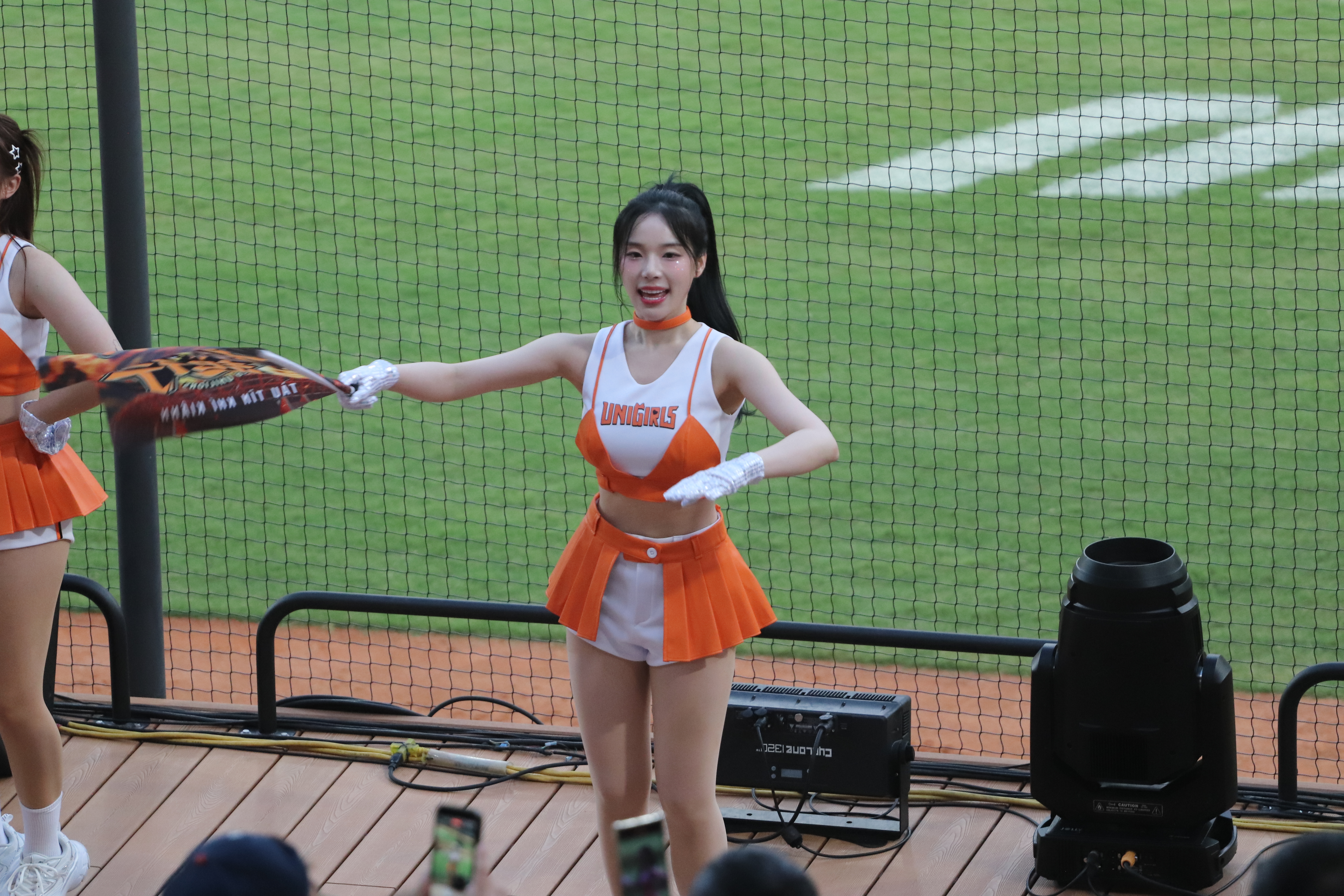 ▲啦啦隊女神Mimi趙娟週在台人氣狂飆。(圖/記者 楊子安 攝)